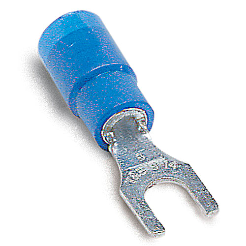 Thomas & Betts Co - Thomas & Betts 14RB-8FX #8 Bolt Hole 18-14 AWG Wire Range Expanded Insulated Vinyl Fork Terminal
