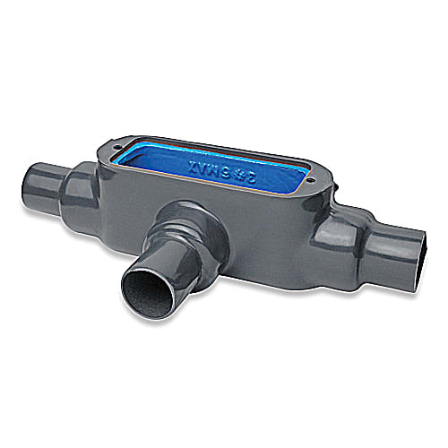 Thomas & Betts Co - Ocal T58-4X-G 1-1/2" PVC-Coated Ocal-Blue® T-Style Conduit Body, Form-8 - Gray