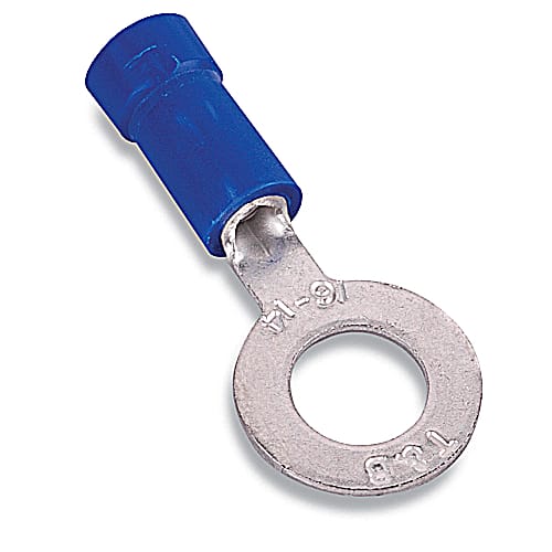 Thomas & Betts Co - Thomas & Betts 14RB-38X 3/8 Inch Bolt Hole 18-14 AWG Wire Range Expanded Insulated Vinyl Ring Terminal