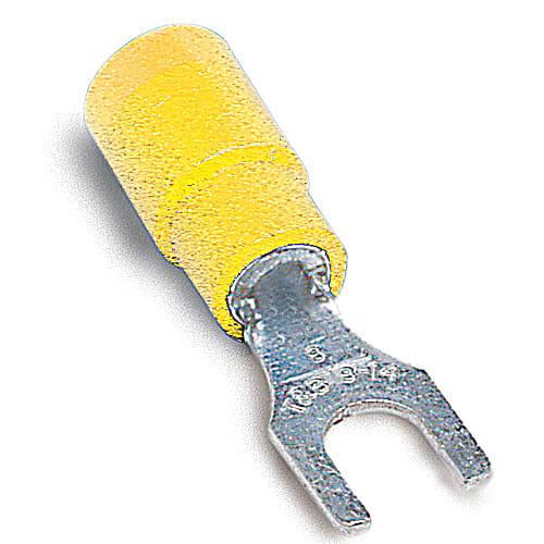 Thomas & Betts Co - Thomas & Betts 10RC-10FX 12 to 10 AWG #10 Stud Yellow Electrotinned Copper Expanded Entry Vinyl Insulated Fork Terminal