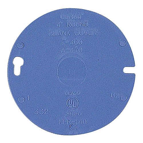Thomas & Betts Co - Carlon E460R-CAR 4" Round Blank Ceiling Cover, Non-Metallic