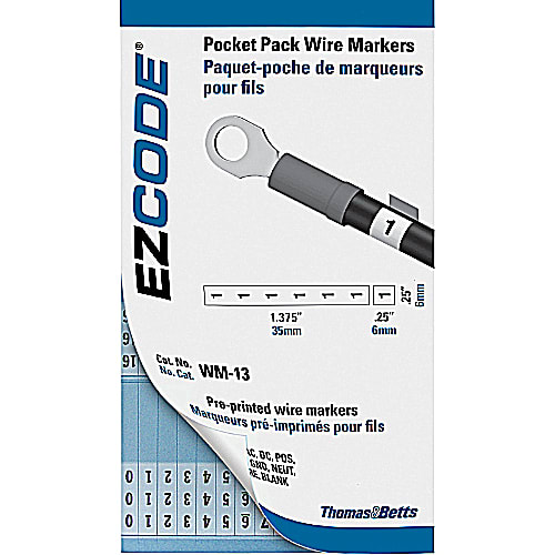Thomas & Betts Co - Thomas & Betts WM-0-45 Standard Wire Marker Book, Vinyl Cloth - 10 Markers each, 0 thru 45