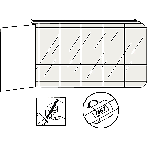 Thomas & Betts Co - Thomas & Betts WM-BW12 1/2 x 1-1/4 Inch Marker Size Vinyl Self Laminating Wire Marker Book
