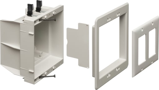 Arlington Industries - Arlington DVFR2W 2-Gang Indoor IN BOX™ Recessed Electrical Box, 37 cu.in, White