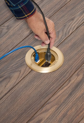 Arlington Industries - Arlington FLBC4560DMB Concrete Floor Box Cover Kit, Low Voltage Divider, Brass