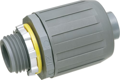 Arlington Industries - Arlington NMLT5 1/2" Non-Metallic Push-On Liquidtight Straight Connector, Gray