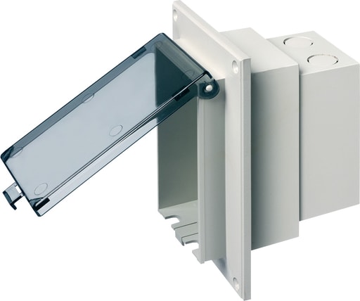 Arlington Industries - Arlington DBVR1C Vertical Flat Surface Retrofit Box, White w/ Clear Cover