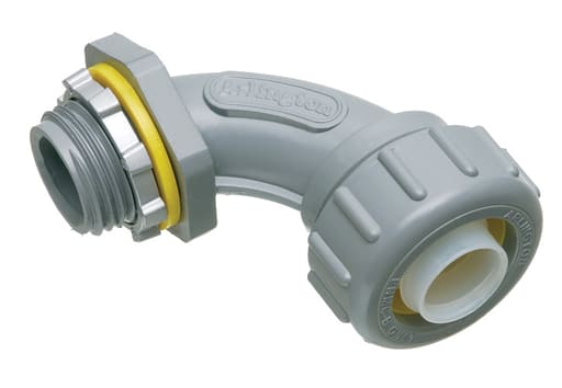 Arlington Industries - Arlington NMLT9050 1/2" Non-Metallic Liquidtight 90deg Connector, Gray