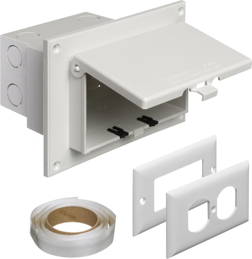 Arlington Industries - Arlington DBHR1W Horizontal New Vinyl Siding Box, White w/ White Cover
