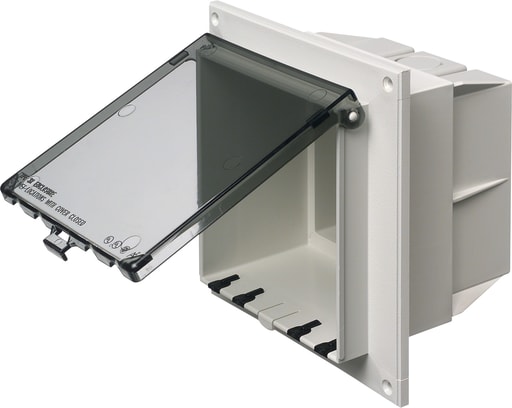 Arlington Industries - Arlington DBVR2C 2-Gang Vertical Flat Surface Box, White w/ Clear Cover