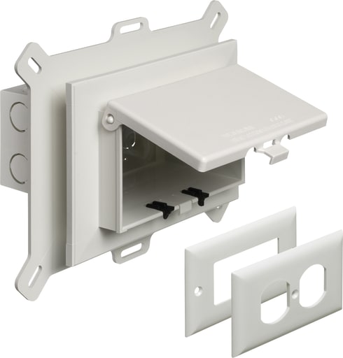 Arlington Industries - Arlington DBHS1W Horizontal New Vinyl Siding Box, White w/ White Cover