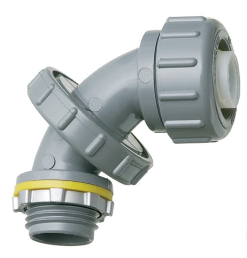 Arlington Industries - Arlington NMLT5090 1/2" Non-Metallic Liquidtight Zero to 90deg Connector, Gray
