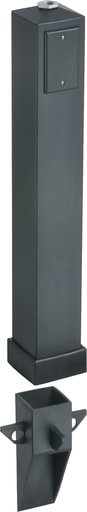 Arlington Industries - Arlington GP37B 37" Support Post for Outdoor Light Fixture / GFCI, Black