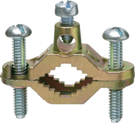 Arlington Industries - Arlington 720S Bare Wire Ground Clamp, Zinc Die-Cast, Brass Color Plated, 1/2" to 1"