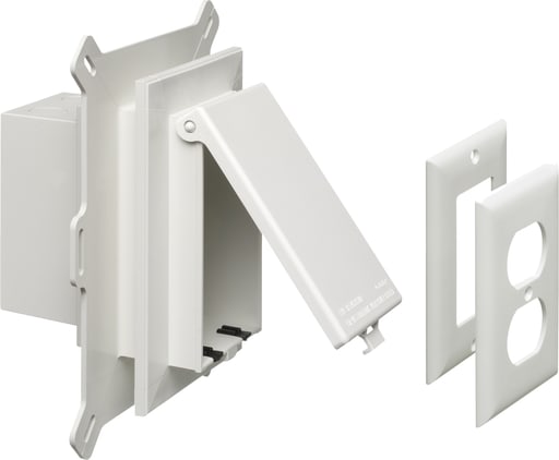 Arlington Industries - Arlington DBVS1W Vertical New Vinyl Siding Box, White w/ White Cover