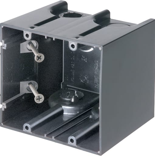 Arlington Industries - Arlington F102 2-Gang Non-Metallic Outlet Box, Vertical, 41.3 cu.in
