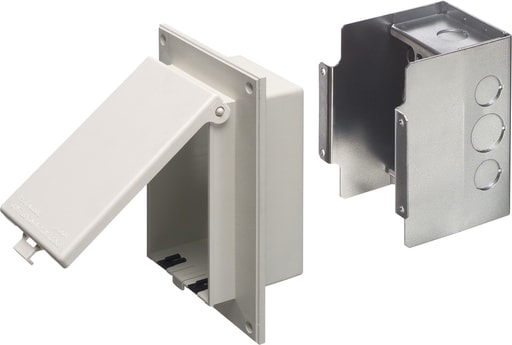 Arlington Industries - Arlington DSBVR1W Vertical Flat Surface Retrofit Box, Metal Box / White Cover