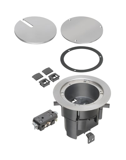 Arlington Industries - Arlington FLBR5420NL Floor Box Kith w/ Recessed Wiring Device, Nickel
