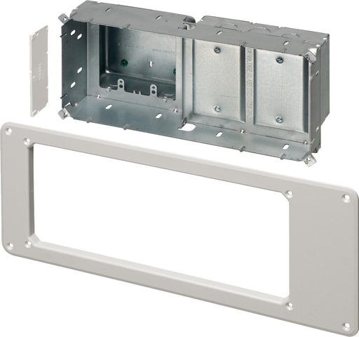 Arlington Industries - Arlington TVBS613 4-Gang Recessed Steel TV Box, White Trim