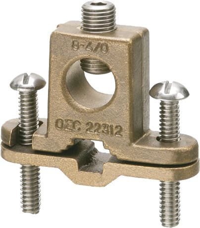 Arlington Industries - Arlington 718DB Bare Wire Ground Clamp, Bronze, #8 - 4/0