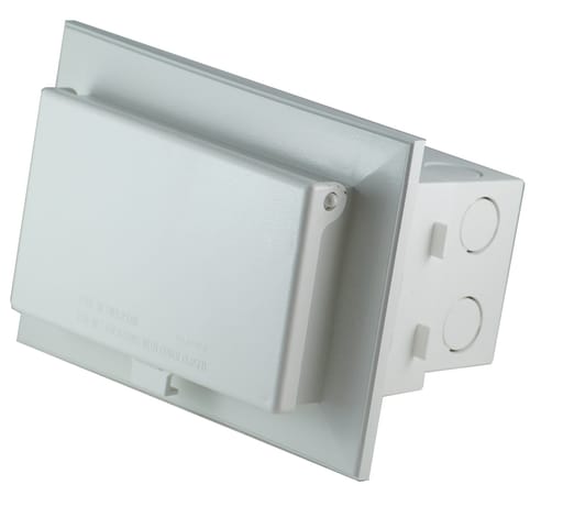 Arlington Industries - Arlington DBHB1W Low Profile Horizontal New Brick Box, White w/ White Cover