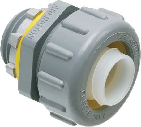 Arlington Industries - Arlington NMLT150 1-1/2" Non-Metallic Liquidtight Straight Connector, Gray