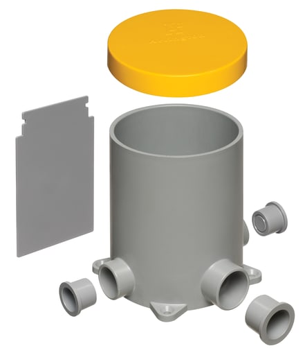 Arlington Industries - Arlington FLBC4500 4.5" Concrete Floor Box Kit, (4) Hubs