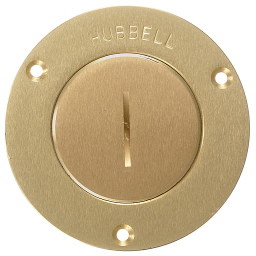 Hubbell Wiring Device - Hubbell S3525 2-3/8 Inch Brass Round Single Receptacle Floor Box Cover