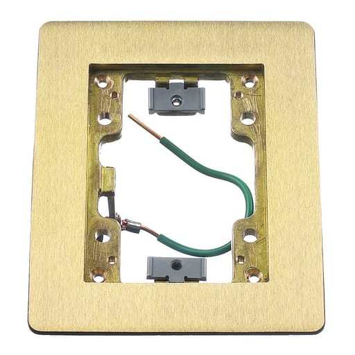 Hubbell Wiring Device - Hubbell SB3083W 1-Gang 6 x 4.85 Inch Brass Rectangular Floor Box Flange