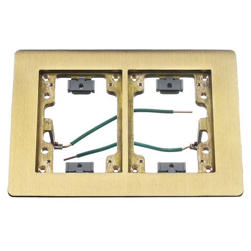 Hubbell Wiring Device - Hubbell SB3084W 2-Gang 6 x 8.13 Inch Brass Rectangular Floor Box Flange