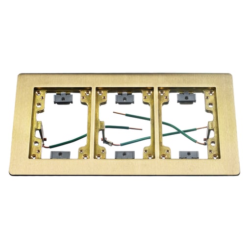 Hubbell Wiring Device - Hubbell SB3085W 6 x 11.34 Inch Brass Rectangular Floor Box Flange