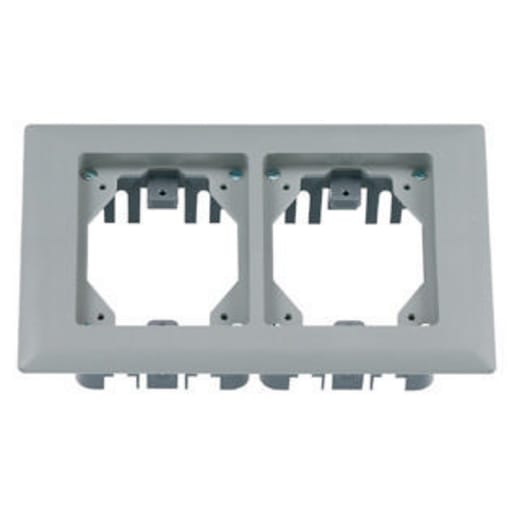 Hubbell Wiring Device - Hubbell PFBRFGY2 2-Gang 6 x 8.13 Inch Gray Plastic Rectangular Floor Box Cover and Flange Assembly