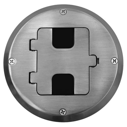 Hubbell Wiring Device - Hubbell RF515SS Stainless Painted Aluminum Wood Floor Box