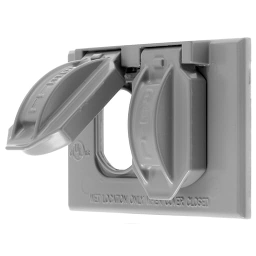 Hubbell Wiring Device - Hubbell RW51810 1-Gang Gray Die-Cast Zinc Vertical Mount Weatherproof Lift Cover