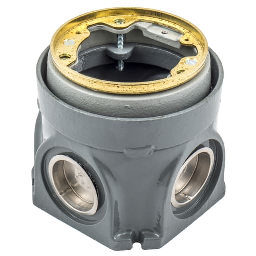 Hubbell Wiring Device - Hubbell B2506 50.8 In? Brass Cast Iron Round Floor Box