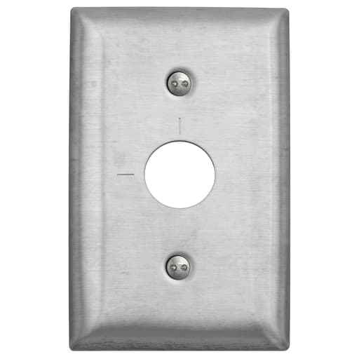 Hubbell Wiring Device - Hubbell Wiring Devices SS12RKLM 1-Gang Stainless Steel Strap Mount Wallplate