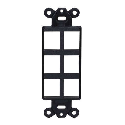 Hubbell Wiring Device - Hubbell ISF6BK 1-Gang Black 6-Port Face Plate