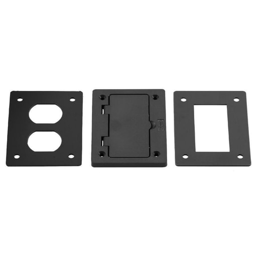 Hubbell Wiring Device - Hubbell PFBR826BLA 4.15 x 2.97 Inch Black Non-Metallic Rectangular Floor Box Cover