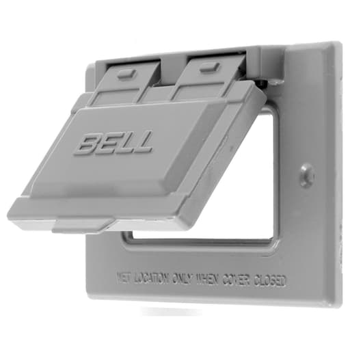 Hubbell Wiring Device - Hubbell RW51020 WP COVER, 1G HORZ, 1) RECT OPG, GRAY
