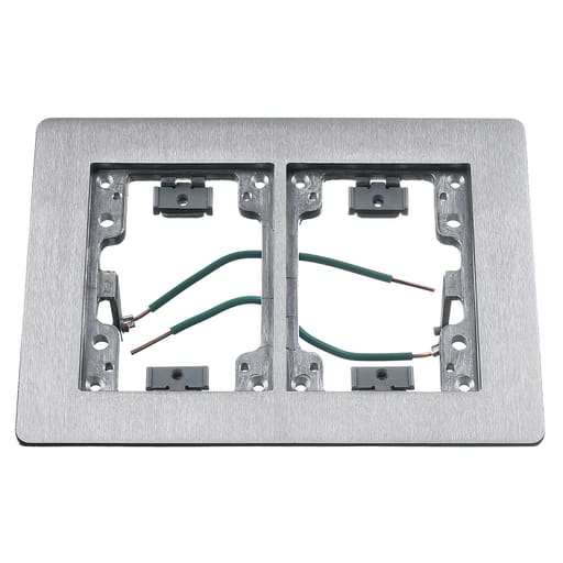 Hubbell Wiring Device - Hubbell SA3084W 2-Gang 8-1/8 Inch Length x 6 Inch Width Aluminum Gray Rectangular Floor Box Flat Flange