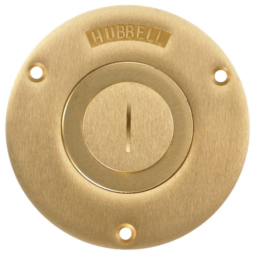 Hubbell Wiring Device - Hubbell S2725 2-1/8 x 1 Inch Brass Round Floor Box Cover