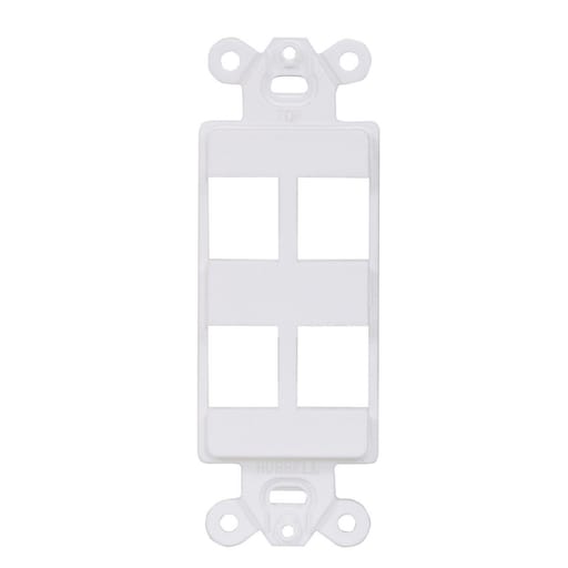 Hubbell Wiring Device - Hubbell ISF4W 1-Gang White 4-Port Face Plate