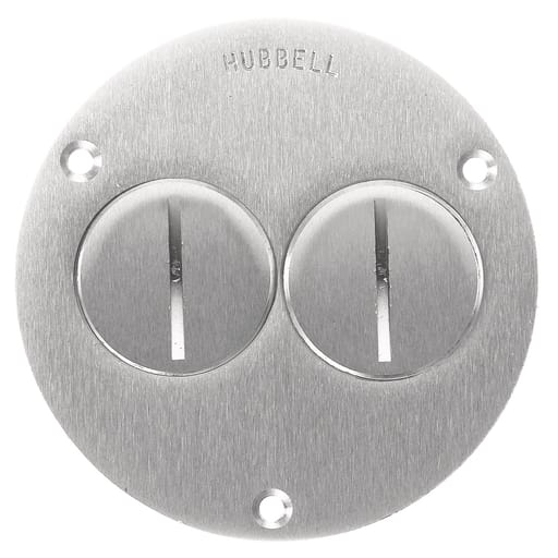 Hubbell Wiring Device - Hubbell SA3725F-BOX CVR, RND, 2) 1.5", ALU