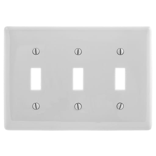 Hubbell Wiring Device - Hubbell NP3OW WALLPLATE, 3-G, 3) TOGG, OW