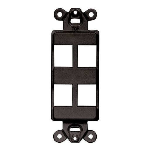 Hubbell Wiring Device - Hubbell ISF4BK 1-Gang Black 4-Port Face Plate