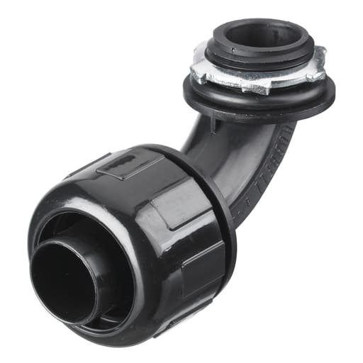 Hubbell Wiring Device - Hubbell P0509NBK 1/2 Inch Black Fixed 90 Degrees Non-Metallic Liquidtight Connector