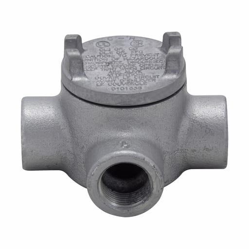 Crouse-Hinds - Crouse-Hinds Series GUAT16 SA 1/2 Inch Hub 3 Inch Cover Opening Copper Free Aluminum Conduit Outlet Box with Cover