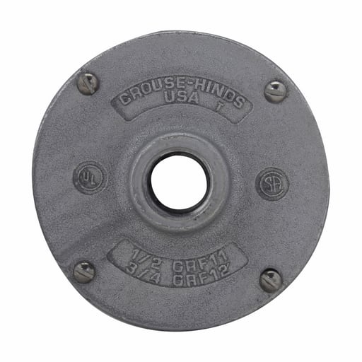 Crouse-Hinds - Crouse-Hinds GRF12 GRF Outlet Box Hub Cover, 3/4" Hub, Iron Alloy