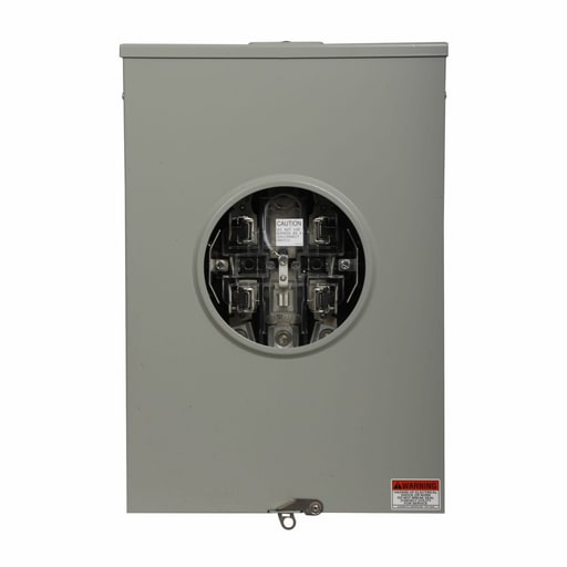 Cutler-Hammer / Eaton - Cutler-Hammer UTE5213CCH meter socket, Comm, 200A, Over/under, 3-5/16 inch hub cover plate, #6-350 kcmil, 5-jaw, 1-ph, #6-350 kcmil, Lever bypass, Gnd conn (#14-#2 Cu), Triplex, Three-wire, Ringless, 60