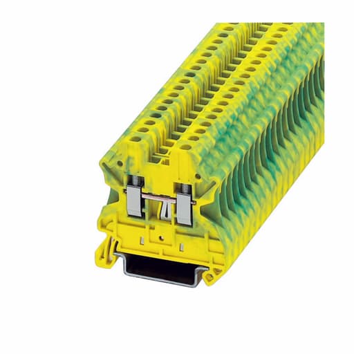 Cutler-Hammer / Eaton - Eaton Electrical XBUT25PE 1.87 x 2.17 Inch 26 to 12 AWG Screw Terminal Green/Yellow Polyamide Grounding Terminal Block